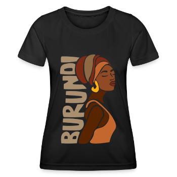 Burundi Afrika Ethnic Black Heritage - Frauen Funktions-T-Shirt - Schwarz - Vorne - AI Model Female 172 light (172cm)