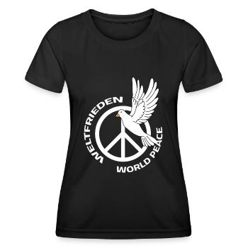 Weltfrieden Weltfriedenstag Friedenstaube Peace - Frauen Funktions-T-Shirt - Schwarz - Vorne - AI Model Female 172 light (172cm)