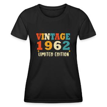 Jahrgang 1962 geboren Vintage Geburtstag Retro - Frauen Funktions-T-Shirt - Schwarz - Vorne - AI Model Female 172 light (172cm)