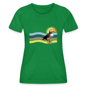 Puffin Island - Frauen Funktions-T-Shirt - Kelly Green - Vorne - AI Model Female 172 dark (172cm)