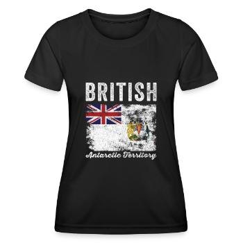 British Antarctic Territory Flag - Women's Functional T-Shirt - black - Front - AI Model Female 172 light (172cm)