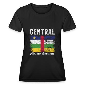 Drapeau de la République centrafricaine en détresse - T-shirt sport Femme - noir - Devant - AI Model Female 172 light (172cm)