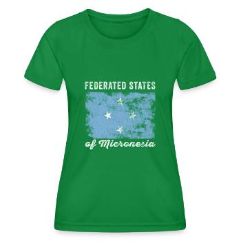 Federated States of Micronesia Flag - Women's Functional T-Shirt - kelly green - Front - AI Model Female 172 dark (172cm)