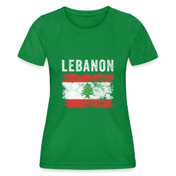 Drapeau libanais en détresse - Drapeau libanais - T-shirt sport Femme - vert - Devant - AI Model Female 172 dark (172cm)