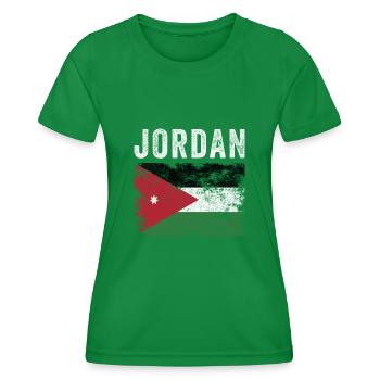 Drapeau jordanien en détresse - Drapeau jordanien - T-shirt sport Femme - vert - Devant - AI Model Female 172 dark (172cm)