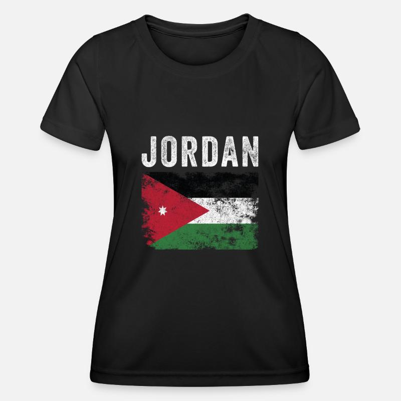 Jordan Flag Distressed - Jordanian Flag - Women's Functional T-Shirt - black