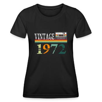 Vintage 1972 cassette - Frauen Funktions-T-Shirt - Schwarz - Vorne - AI Model Female 172 light (172cm)