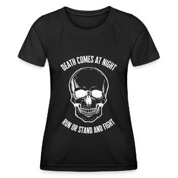 métal gothique main nuit de la mort disant crâne cadeau - T-shirt sport Femme - noir - Devant - AI Model Female 172 light (172cm)