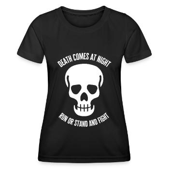 métal gothique main nuit de la mort disant crâne cadeau - T-shirt sport Femme - noir - Devant - AI Model Female 172 light (172cm)