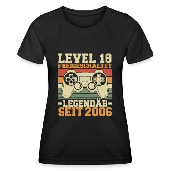 Level 18 freigeschaltet Legendär seit 2006 - Frauen Funktions-T-Shirt - Schwarz - Vorne - AI Model Female 172 light (172cm)