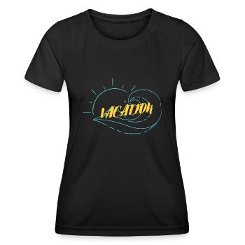 Prêt pour des vacances? - T-shirt sport Femme - noir - Devant - AI Model Female 172 light (172cm)
