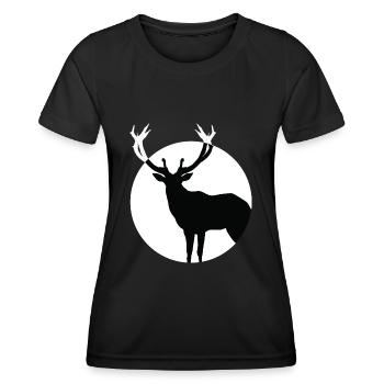 Cerf - T-shirt sport Femme - noir - Devant - AI Model Female 172 light (172cm)