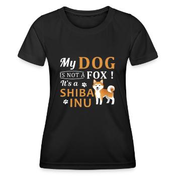 Mein Shiba Inu kein Fuchs - Frauen Funktions-T-Shirt - Schwarz - Vorne - AI Model Female 172 light (172cm)
