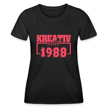 Witzig 1988 - Frauen Funktions-T-Shirt - Schwarz - Vorne - AI Model Female 172 light (172cm)
