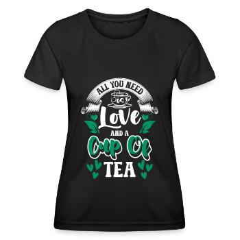 Tea Drinkers Cozy Tea Lovers Teas - Women's Functional T-Shirt - black - Front - AI Model Female 172 light (172cm)