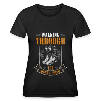 Country Sheriff Pferde USA - Frauen Funktions-T-Shirt - Schwarz - Vorne - AI Model Female 172 light (172cm)