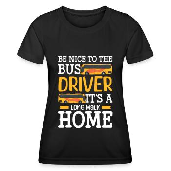 Fahrer Busfahrerin Reisebus - Frauen Funktions-T-Shirt - Schwarz - Vorne - AI Model Female 172 light (172cm)