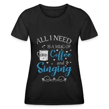 Musik Melodie Stimme Mikrofon - Frauen Funktions-T-Shirt - Schwarz - Vorne - AI Model Female 172 light (172cm)