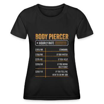 Aiguille de perçage - T-shirt sport Femme - noir - Devant - AI Model Female 172 light (172cm)