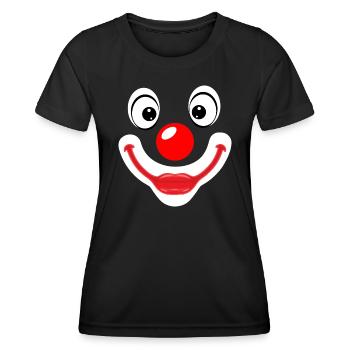 Costume de visage de clown Cologne Carnaval Carnaval Nez - T-shirt sport Femme - noir - Devant - AI Model Female 172 light (172cm)