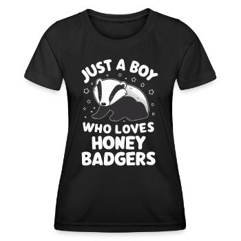 Blaireau Miel Blaireau Animal - T-shirt sport Femme - noir - Devant - AI Model Female 172 light (172cm)