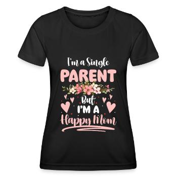 Elternteil Single - Frauen Funktions-T-Shirt - Schwarz - Vorne - AI Model Female 172 light (172cm)