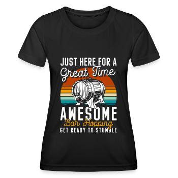 Bar Hopping Alcool Enterrement de vie de garçon - T-shirt sport Femme - noir - Devant - AI Model Female 172 light (172cm)
