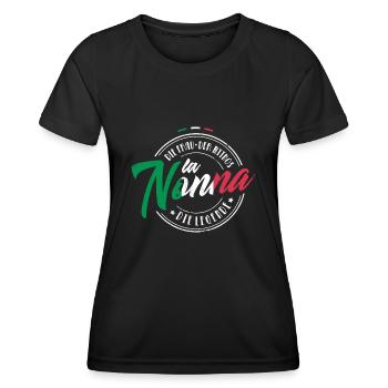 LA NONNA FRAU MYTHOS LEGENDE OMI OMA GESCHENK - Frauen Funktions-T-Shirt - Schwarz - Vorne - AI Model Female 172 light (172cm)