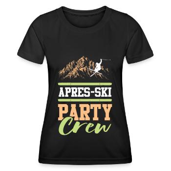 Apres Ski Crew - Frauen Funktions-T-Shirt - Schwarz - Vorne - AI Model Female 172 light (172cm)