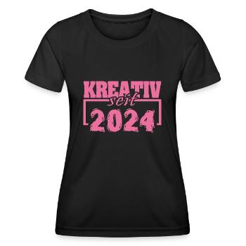 Painting 2024 - Women's Functional T-Shirt - black - Front - AI Model Female 172 light (172cm)