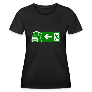 Dachzelt Exit - Frauen Funktions-T-Shirt - Schwarz - Vorne - AI Model Female 172 light (172cm)