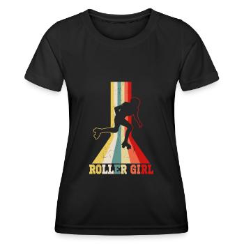 Roller fille patins à roulettes roller derby fille - T-shirt sport Femme - noir - Devant - AI Model Female 172 light (172cm)