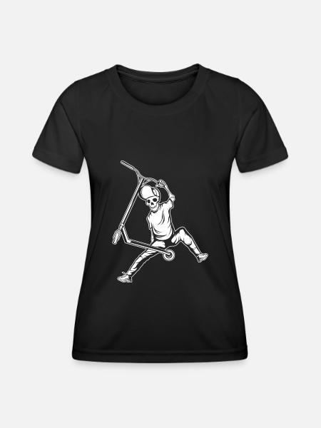 Scooter scooter stunt skeleton kick scooter - Women's Functional T-Shirt - black