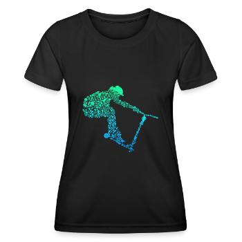 Cadeau de scooter cascadeur - T-shirt sport Femme - noir - Devant - AI Model Female 172 light (172cm)