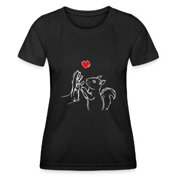 Eichhörnchen Liebe Kinder Damen Geschenk - Frauen Funktions-T-Shirt - Schwarz - Vorne - AI Model Female 172 light (172cm)