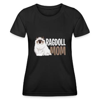 Ragdoll chat maman amant - T-shirt sport Femme - noir - Devant - AI Model Female 172 light (172cm)