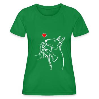 Bullterrier amour chien maman dame - T-shirt sport Femme - vert - Devant - AI Model Female 172 dark (172cm)