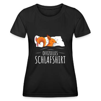 Offizielles Schlafshirt Eichhörnchen Geschenk - Frauen Funktions-T-Shirt - Schwarz - Vorne - AI Model Female 172 light (172cm)