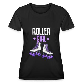 Roller Skates Roller Girl Roller Skate Roller Skates - Women's Functional T-Shirt - black - Front - AI Model Female 172 light (172cm)