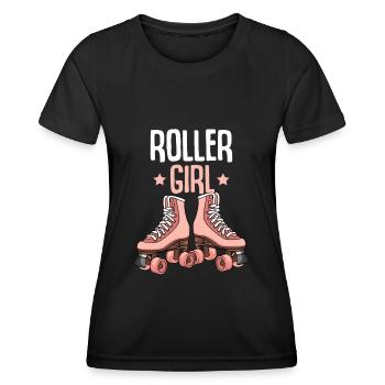 Rollschuhe Roller Girl Roller Skates Rollschuh - Women's Functional T-Shirt - black - Front - AI Model Female 172 light (172cm)