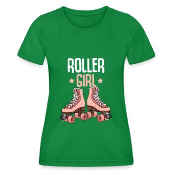 Patins Roller Girl Roller Patins Rolle roller - T-shirt sport Femme - vert - Devant - AI Model Female 172 dark (172cm)