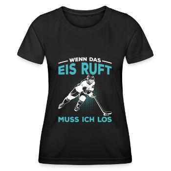 Eishockey Hockey Spruch Eishockeyspieler - Frauen Funktions-T-Shirt - Schwarz - Vorne - AI Model Female 172 light (172cm)