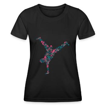 Breakdance Breakdancer Breakdancing - Frauen Funktions-T-Shirt - Schwarz - Vorne - AI Model Female 172 light (172cm)