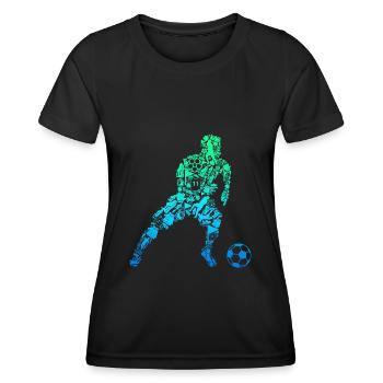 Fußball Fußballer Kinder Jungen - Frauen Funktions-T-Shirt - Schwarz - Vorne - AI Model Female 172 light (172cm)