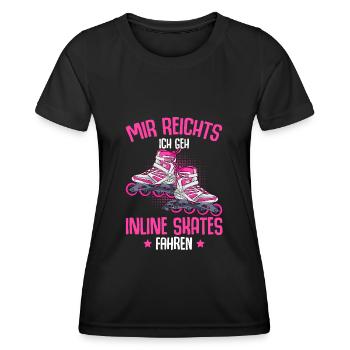Inline Skates Inline Skating Inline Skater - Frauen Funktions-T-Shirt - Schwarz - Vorne - AI Model Female 172 light (172cm)
