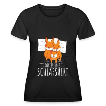Offizielles Schlafshirt Eichhörnchen Familie - Frauen Funktions-T-Shirt - Schwarz - Vorne - AI Model Female 172 light (172cm)