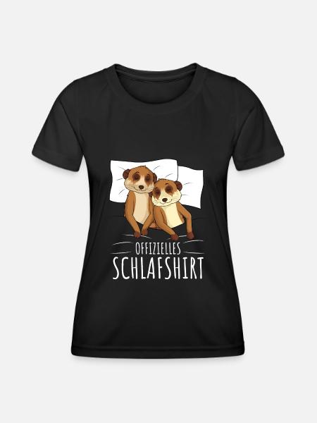 Offizielles Schlafshirt Erdmännchen Meerkat - Frauen Funktions-T-Shirt - Schwarz