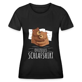 Offizielles Schlafshirt Bär Grizzly Braunbär - Frauen Funktions-T-Shirt - Schwarz - Vorne - AI Model Female 172 light (172cm)