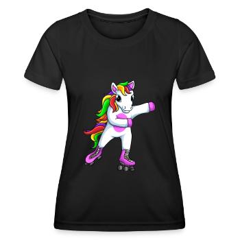 Roller Skates Roller Girl Roller Skate Unicorn - Women's Functional T-Shirt - black - Front - AI Model Female 172 light (172cm)