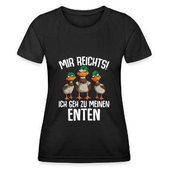 Mir reichts ich geh zu meinen Enten - Frauen Funktions-T-Shirt - Schwarz - Vorne - AI Model Female 172 light (172cm)